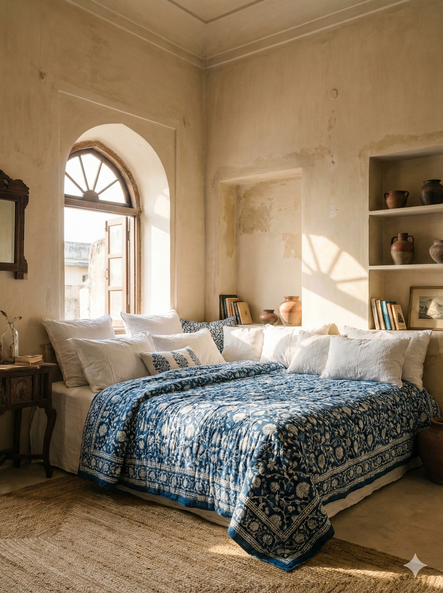 The Jaipur Cloud Quilt - Royal Indigo