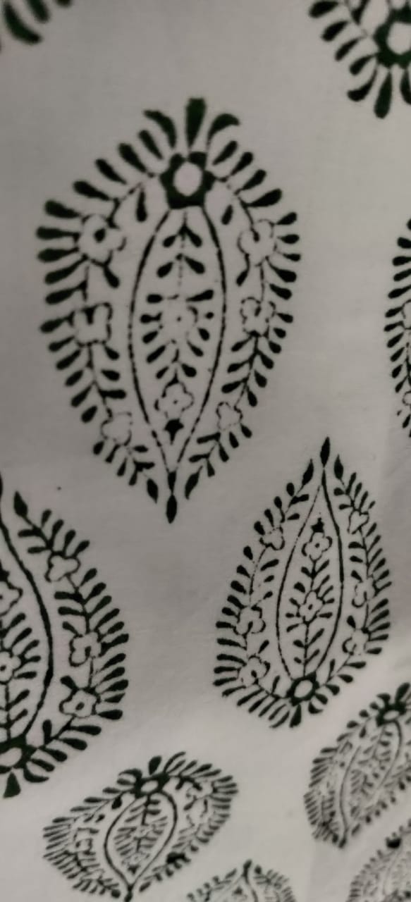 Botanical Medallion Hand-Block Printed Bedsheet Set - White & Gray Cotton