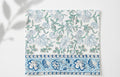 Azure Palace cotton percale sheet set flat lay showing sheet and pillowcases