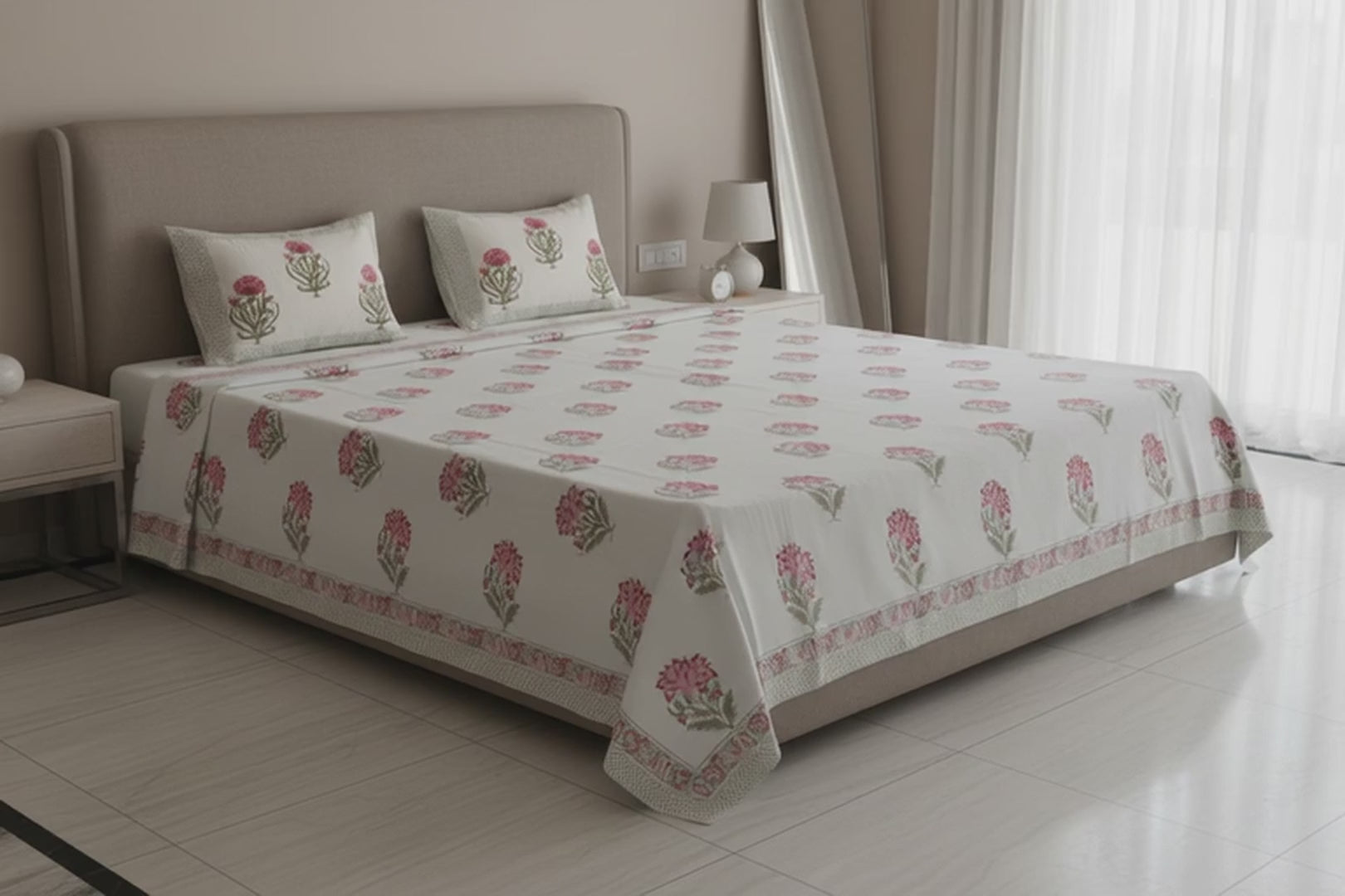 The Jaipur Rose Sheet Set